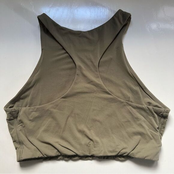 SKIMS Bra Fits Everybody High Neck Bralette Size Small Khaki Green Racerback - Picture 3 of 4